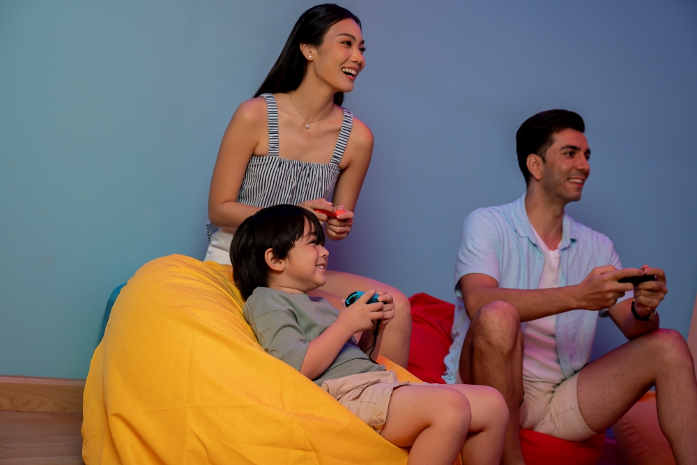 The game’s room offers a variety of entertainment options for kids and families.