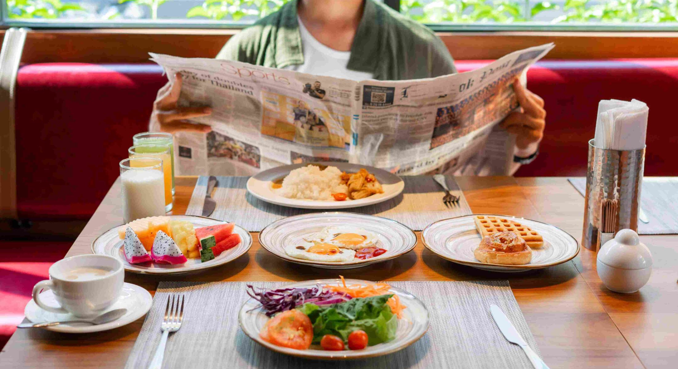 Delicious buffet breakfast with a variety of fresh options served at Novotel Living Bangkok Sukhumvit Legacy.