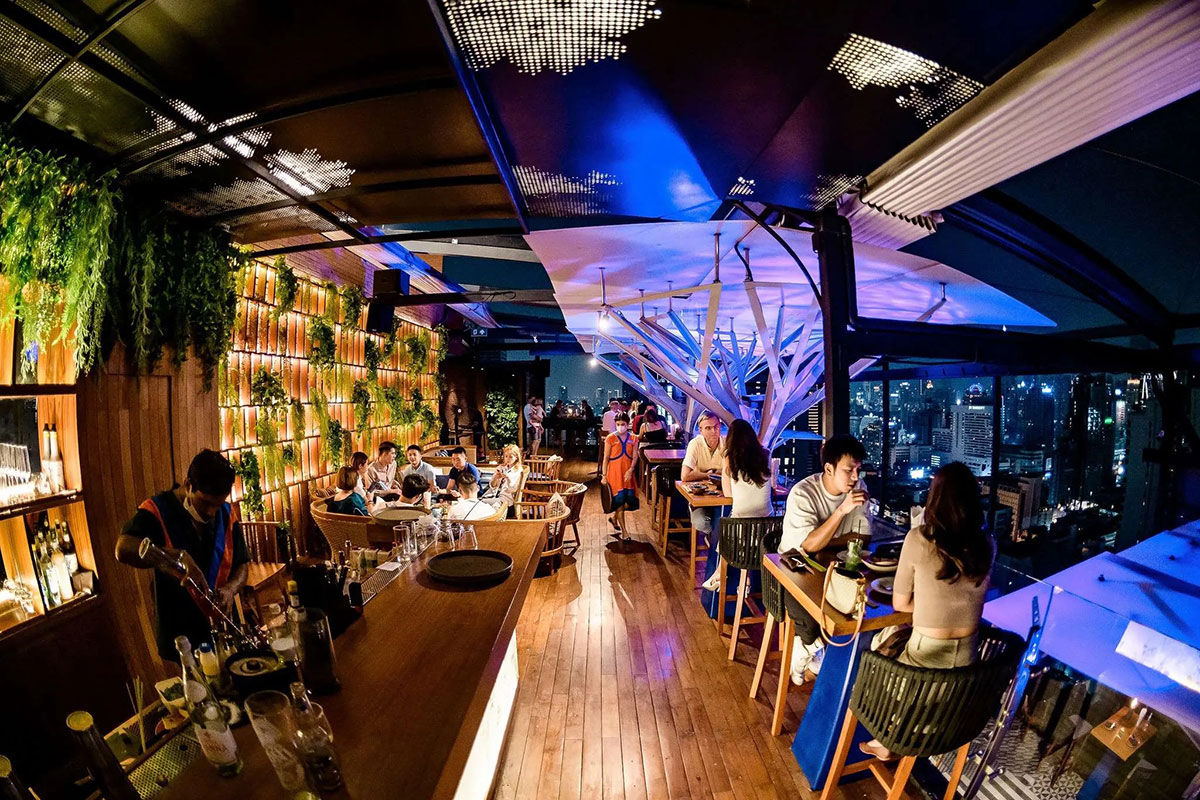 Rooftop bar near Novotel Living Bangkok Sukhumvit Legacy.