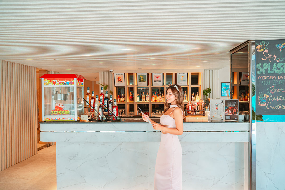 Pool Bar in Bangkok offering cocktails, light snacks, and a relaxing ambiance at Novotel Living Bangkok Sukhumvit Legacy.