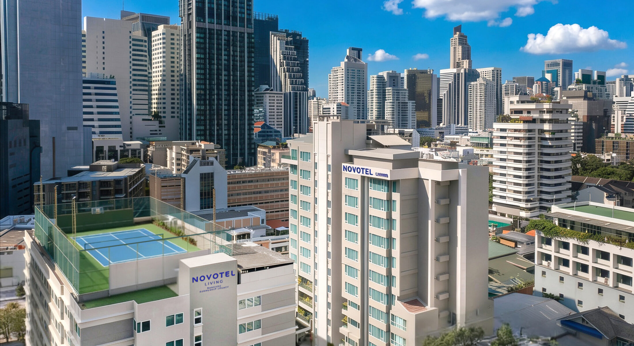 Modern Bangkok city hotel with comfortable rooms and urban views